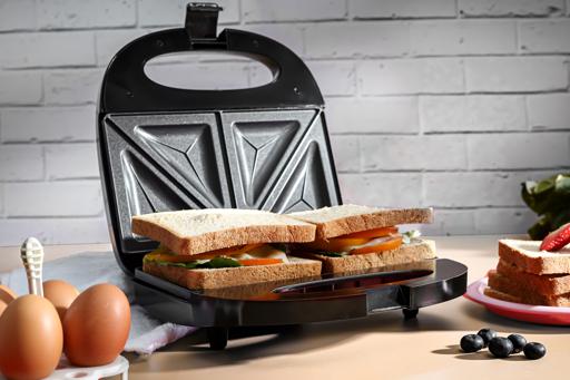 display image 2 for product Geepas 700W 2 Slice Sandwich Maker - Cooks Delicious Crispy Sandwiches - Cool Touch Handle