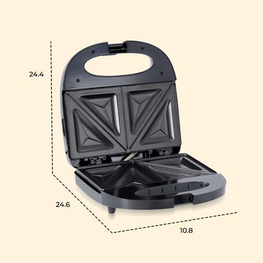 display image 19 for product Geepas 700W 2 Slice Sandwich Maker - Cooks Delicious Crispy Sandwiches - Cool Touch Handle