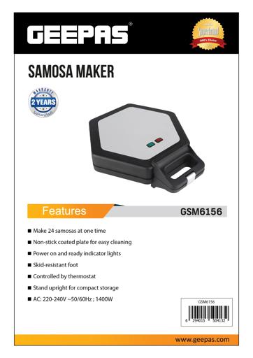 display image 10 for product Geepas Smart Samosa Maker Kitchen Appliance Mould Machine Bundle - Make 24 Deep Fill Perfect Samosa
