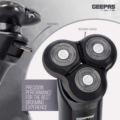 display image 4 for product Rechargeable Men's Shaver with Three Rotary Head, GSR57501 | Li-Ion Battery | LED Display | USB Charging | Waterproof | 60-80 Mins Working | Travel Lock | Pop-Up Trimmer