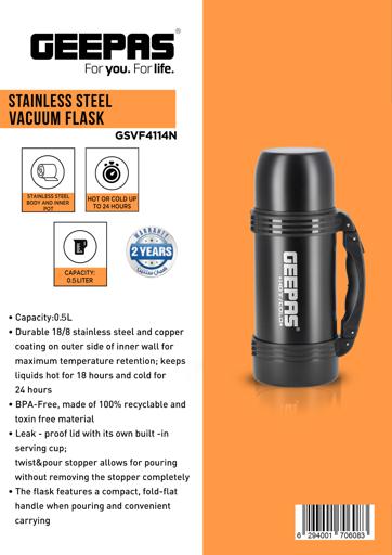 Buy Geepas Vacuum Flask, 0.4L - Stainless Steel Vacuum Bottle Keep