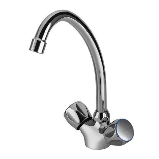 display image 1 for product Geepas Centre Hole Basin Mixer Made Of Strong And Durable Solid Brass, Square Bathroom Taps