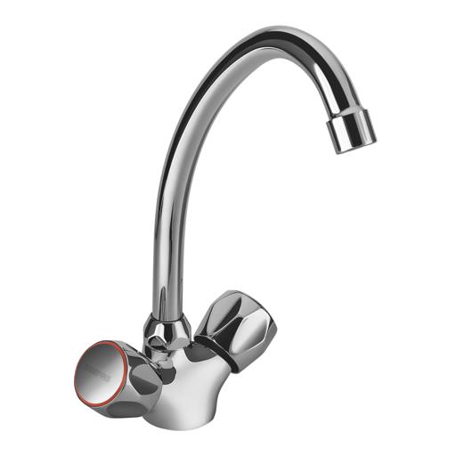 display image 2 for product Geepas Centre Hole Basin Mixer Made Of Strong And Durable Solid Brass, Square Bathroom Taps