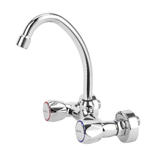 display image 3 for product Geepas Dual Handle Wall Mounted Sink Mixer