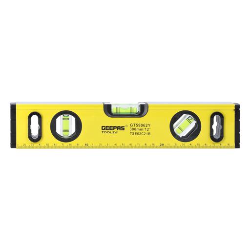 Geepas GT59062 12'' Spirit Level - Small, Unbreakable Heavy-Duty Magnetic Torpedo Level with 3 Level Bubbles - Shock Resistant - Pocket Size, Hanging Hole - Scaffold Level for Builders & Construction Site hero image