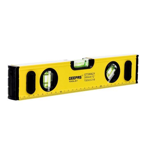 display image 1 for product Geepas GT59062 12'' Spirit Level - Small, Unbreakable Heavy-Duty Magnetic Torpedo Level with 3 Level Bubbles - Shock Resistant - Pocket Size, Hanging Hole - Scaffold Level for Builders & Construction Site