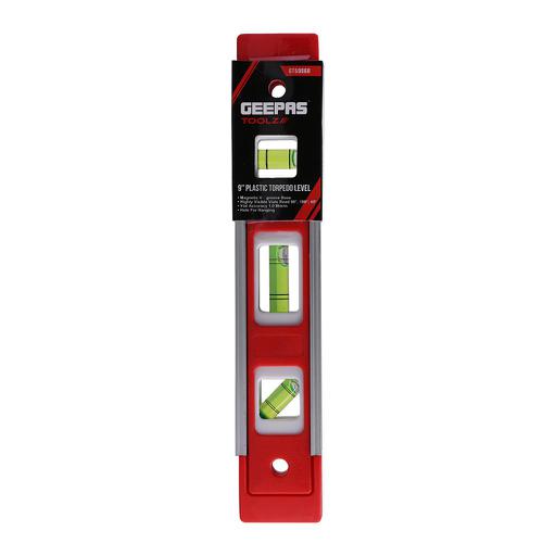 Geepas 9'' Spirit Level - Small, Plastic Heavy-Duty Magnetic Torpedo Level With 3 Level Bubbles hero image