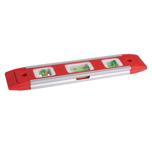 display image 1 for product Geepas 9'' Spirit Level - Small, Plastic Heavy-Duty Magnetic Torpedo Level With 3 Level Bubbles