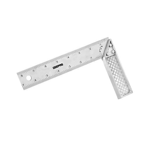 display image 1 for product Geepas 8" Try Square With Cast Zinc Handle - 90 Degree Angle Corner Ruler