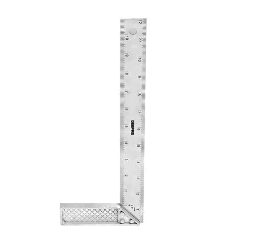 display image 3 for product Geepas Try Square With Cast Zinc Handle 12" - 90 Degree Angle Corner Ruler