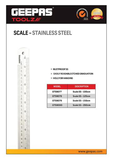 display image 5 for product Geepas Stainless Steel Ruler - 100 Cm(40") Precision Metal Ruler For Accurate Easy To Read Measure