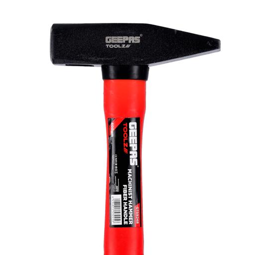 display image 2 for product Fiber Handle Machinist Hammer, Durable Sledge Hammer GT59248 - Lightweight Rubber Padded Handle with Fiberglass Core, Weighs 500gm