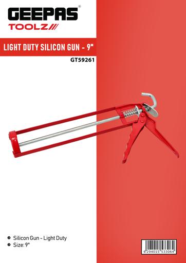 display image 4 for product Light Duty Silicon Gun, 9" Caulking Gun, GT59261 | Adhesive Applicator | Professional Hardware Tool for Silicone Acrylic Glue | Light Duty Sealant Gun with Comfort Grip