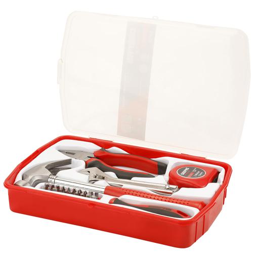 display image 8 for product Geepas Homeowner Tool Set, Bi-Coloured Red/Black-Includes Claw Hammer, Adjustable Wrench