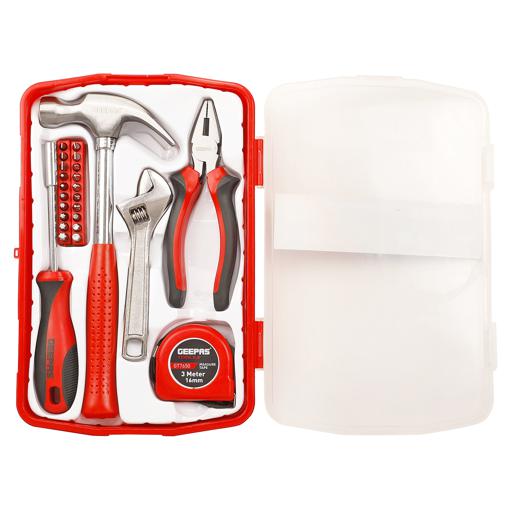 display image 7 for product Geepas Homeowner Tool Set, Bi-Coloured Red/Black-Includes Claw Hammer, Adjustable Wrench