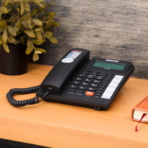 display image 1 for product Geepas GTP7187 Executive Telephone with Caller ID 16 Digits Telephone - Recording 15 Out & 50 Incoming Calls with Auto Redial | Hands-Free Calling, 16 ringtone & Local Area Code Setting | 2 Years Warranty