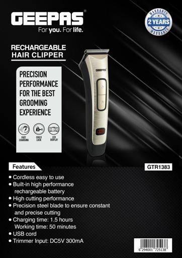 display image 15 for product Geepas Rechargeable Trimmer