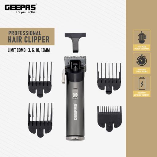 display image 4 for product Professional Hair Clipper, Rechargeable Clipper,  GTR56029 | Cordless Hair Clipper with 4 Guide Comb | Comes with Brush and Oil | Cutter Head Adjustment | 3hrs Working