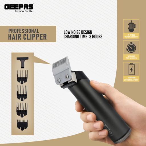 display image 1 for product Professional Hair Clipper, Rechargeable Clipper,  GTR56029 | Cordless Hair Clipper with 4 Guide Comb | Comes with Brush and Oil | Cutter Head Adjustment | 3hrs Working