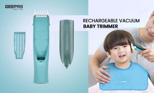 display image 2 for product Rechargeable Vacuum Baby Trimmer, 2 Guide Combs, GTR56049 | Electric Hair Clippers for Kids | Ceramic Hair Trimmer for Infants & Toddler | Waterproof Cordless Haircut Kit