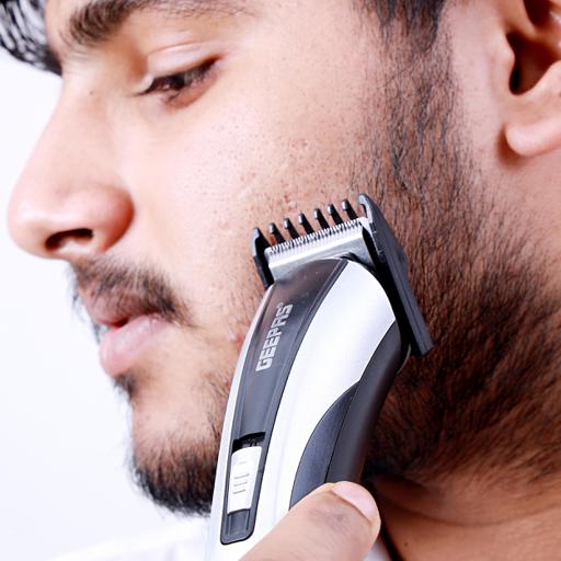 display image 2 for product Geepas Rechargeable Beard Trimmer 3W - Grooming Kit With Comfortable Grip, Stainless Steel