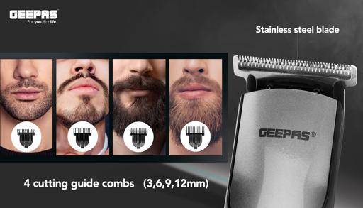 display image 6 for product Geepas GTR8712 Rechargeable Hair Clipper - Grooming Kit with Comfortable Grip, Stainless Steel Precision Cutting Blade, Cordless Operation, Indicator Light with 30 Minute Working | Ideal for Short & Long Hairs | 2 Years Warranty