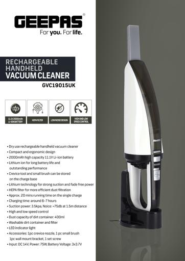 1pc Black Usb Rechargeable Cordless Vacuum Cleaner, Portable Handheld With  High Power Suction For Household & Car Use