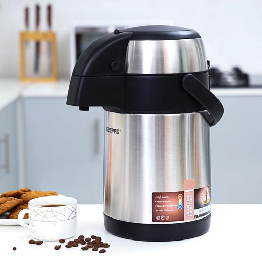 display image 1 for product Geepas 2.5L Vacuum Flask - Coffee Heat Insulated Thermos For Keeping Hot/Cold 24 Hours Heat/Cold