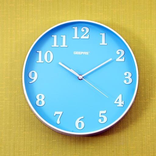 display image 3 for product Geepas Wall Clock 3D Numbers - Silent Non-Ticking, Round Decorative Wall Clock For Living Room