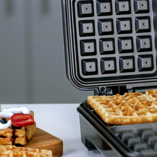 display image 3 for product Geepas Electric Waffle Maker 1100W- 4 Slice Non-Stick Electric Belgian Waffle Maker With Adjustable