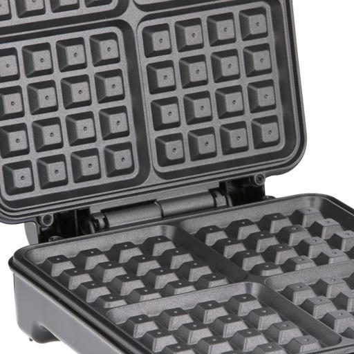 display image 13 for product Geepas Electric Waffle Maker 1100W- 4 Slice Non-Stick Electric Belgian Waffle Maker With Adjustable