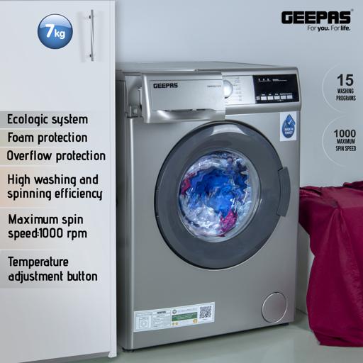 display image 9 for product 8kg 1000RPM Fully Automatic Front Load Washing Machine GWMF8021STV Geepas