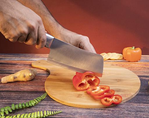 display image 2 for product Royalford 6" Cleaver Knife -Razor Sharp Meat Cleaver Stainless Steel Vegetable Kitchen Knife