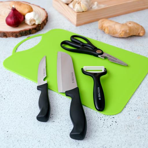 5pcs Kitchen Knife Set Cutting Knife Fruit Knife Peeling Knife Multi  Purpose Scissors Set With Storage