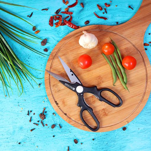 display image 1 for product Royalford Stainless Steel Kitchen Scissors - 2-In-1 Kitchen Scissor - Multi-Purpose Stainless Steel