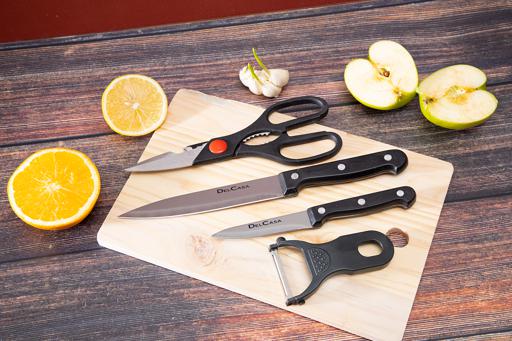 display image 2 for product Delcasa 5 Pcs Kitchen Knife Set With Cutting Board