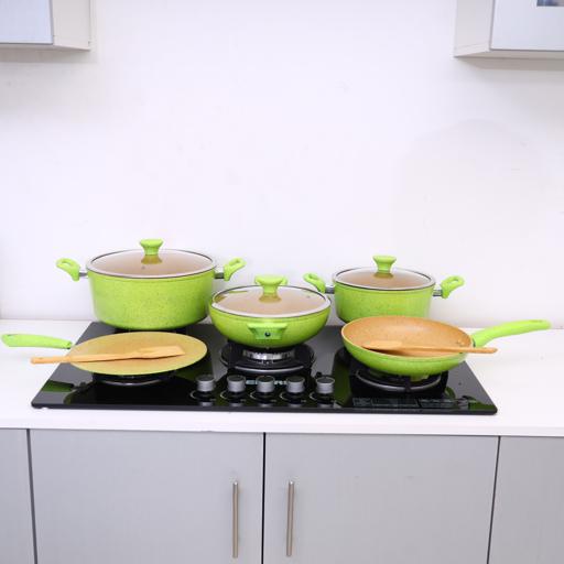 display image 2 for product Royalford 10Pcs Forged Aluminium Cookware Set - 3 Layer Granite Coating Saucepan With Lid, Fry Pan
