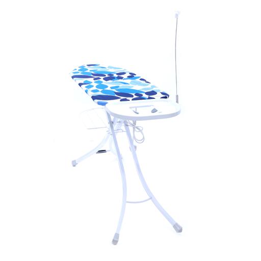 display image 9 for product Ironing Board with Steam Iron Rest, RF1965IB | Heat Resistant | Contemporary Lightweight Iron Board with Adjustable Height and Lock System (White & Blue)