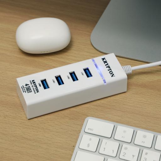display image 4 for product USB 2.0 Super Hub, Compatible with USB 1.1, KNA5428 - 500GB Support, Blue LED for Power, Speed Up to 480mbps, 30cm Cable Length, 4 Port USB 2.0