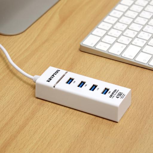 display image 1 for product USB 2.0 Super Hub, Compatible with USB 1.1, KNA5428 - 500GB Support, Blue LED for Power, Speed Up to 480mbps, 30cm Cable Length, 4 Port USB 2.0