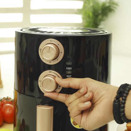 display image 2 for product Air Fryer, 3.5L Oil and Fat Free Fryer, KNAF640 | Adjustable Time and Temperature  | 1400W Non-Stick Fryer for Steak, Chicken, French Fries, Meat, and Bread