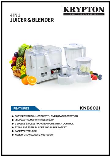 display image 11 for product Krypton Multifunctional 4 In 1 Juicer And Food Processor, Blender, Chopper & Grinder With 1.6L Jar