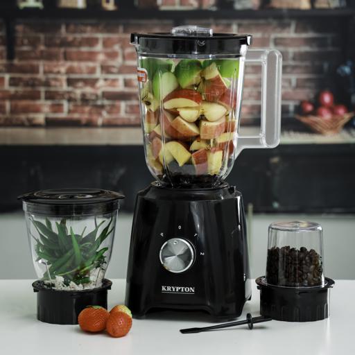 display image 1 for product 3-in-1 Blender, Stainless Steel Blades, KNB6136N - Stylish Design, Overload Protection, 1.5L Unbreakable PC Jar with Grinder Cups, 2 Speed Switch with Pulse Function, 500W Powerful Motor