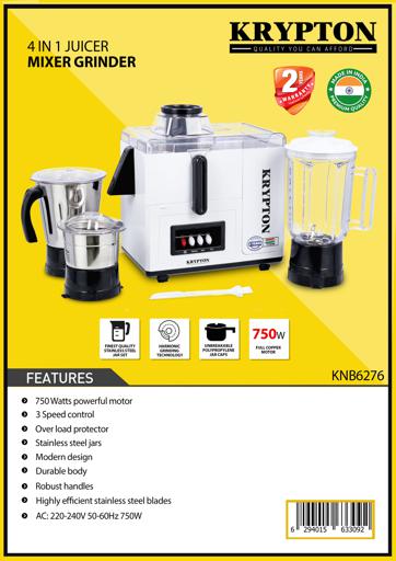 display image 13 for product 750W 4 in 1 Mixer Grinder Krypton KNB6276  