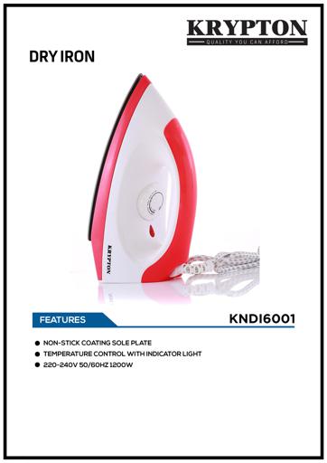 display image 8 for product Krypton 1200W Dry Iron For Perfectly Crisp Ironed Clothes