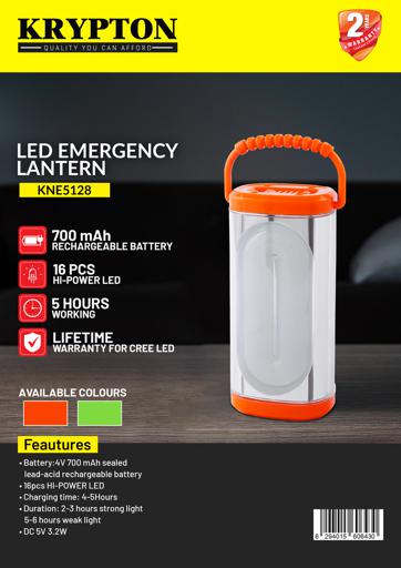 display image 15 for product LED Emergency Lantern, Rechargeable Lantern, KNE5128 | USB Charging Portable Lantern with Handle | 16 Pcs Hi-Power LED | 5hrs Working | Suitable for Power Outages