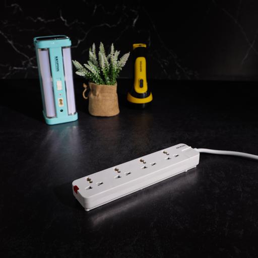 display image 1 for product Krypton Extension Socket, 4 Way - 3M - Power Extension Socket -Multi Plug Power Cable- High Quality
