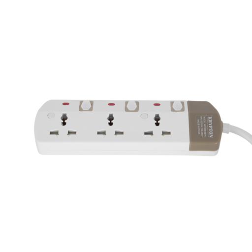 display image 7 for product Krypton 3 Way Extension Board Plug Power Extension Socket Multi Plug Power Cable High Quality