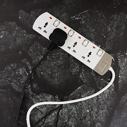 display image 2 for product Krypton 4 Way Extension Board Plug Power Extension Socket Multi Plug Power Cable High Quality