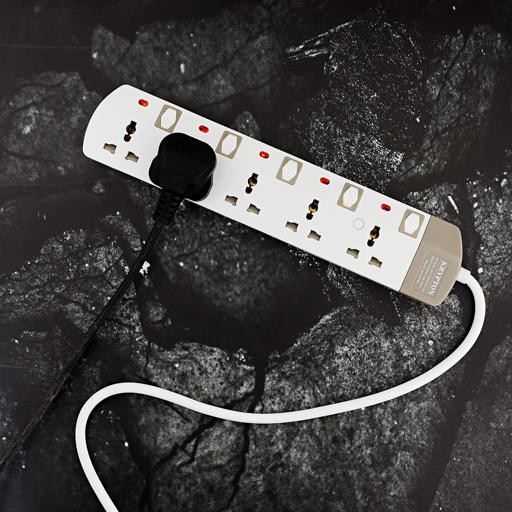 display image 2 for product Krypton 5 Way Extension Board Plug Power Extension Socket Multi Plug Power Cable High Quality